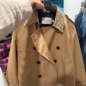 Coach Beige Double-Breasted Trench Coat